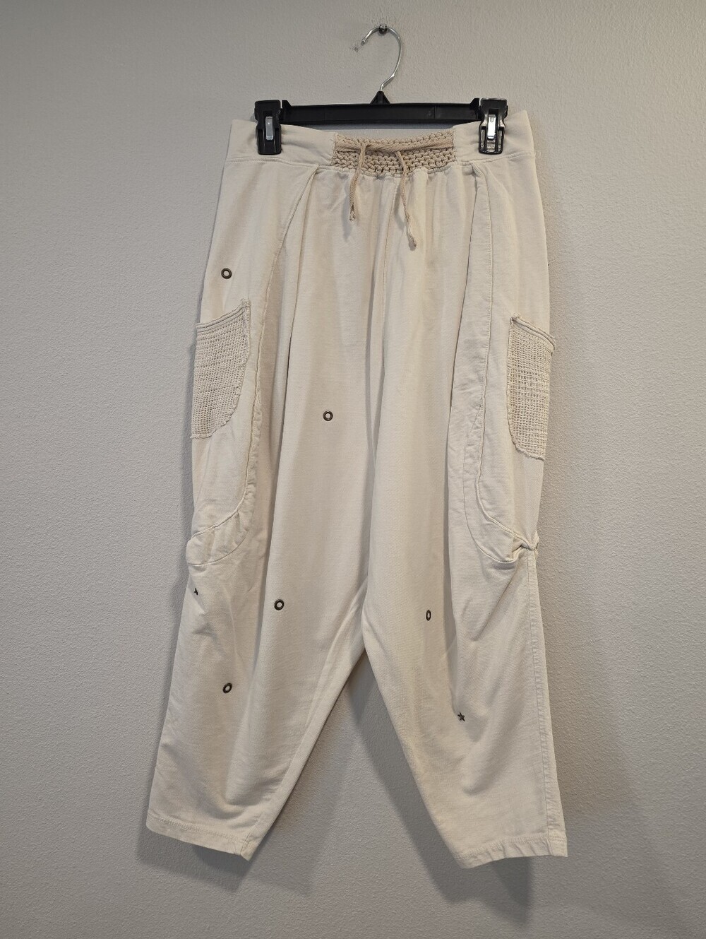 Rosidam Cream Embellished Drop Crotch Pants - Picture 3 of 9